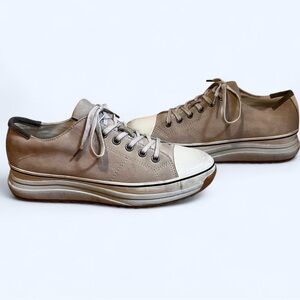 All Saints Beige and White Men's Sneakers